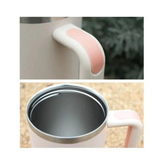 Veľký tmavomodrý termohrnček so slamkou