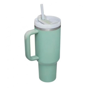 Termohrnček so slamkou v hráškovej farbe
