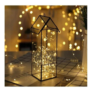 Teplé biele LED svetielka na drôtiku - 2 m