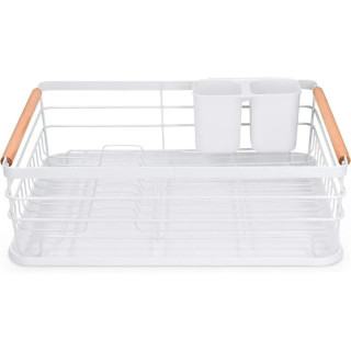 Biely odkvapkávač na riad s podnosom