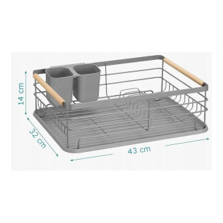 Sivý odkvapkávač na riad s podnosom