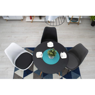 Čierny okrúhly stôl - 80 cm