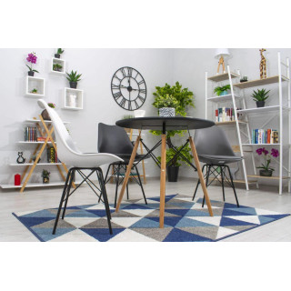 Čierny okrúhly stôl - 80 cm