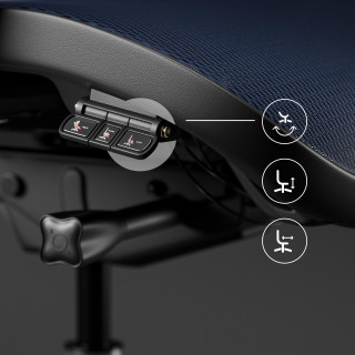 Čierno-modré ergonomické kreslo Diablo V-COMMANDER