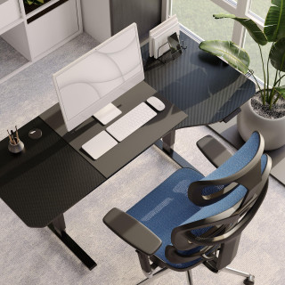 Čierno-modré ergonomické kreslo Diablo V-COMMANDER