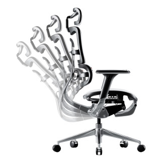 Ergonomické čierno-biele kreslo Diablo V-MASTER