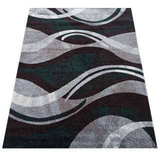 Moderný sivo-zelený koberec