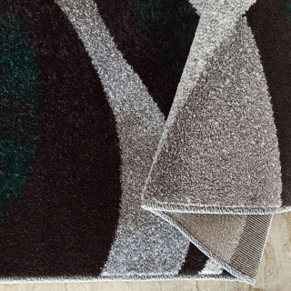 Moderný sivo-zelený koberec