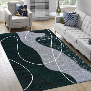 Koberec so vzorom zelenej farby