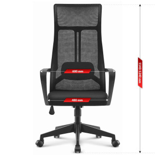 Čierne látkové kancelárske kreslo HELLS Chair HC- 1025