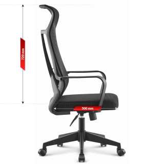 Čierne látkové kancelárske kreslo HELLS Chair HC- 1025