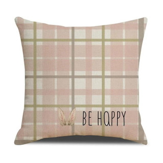 Károvaná obliečka na vankúš s jarným motívom