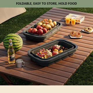 Sivý skladací piknikový kôš 3v1