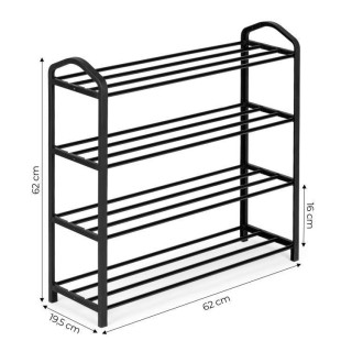 Kovový botník so 4 policami