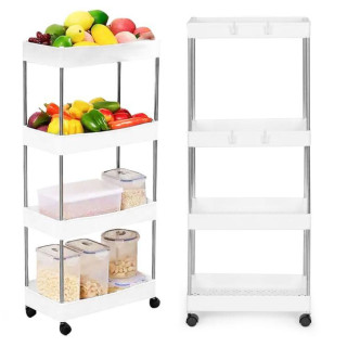 Plastový policový regál na kolieskach