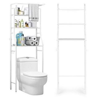 Biely policový regál do kúpeľne