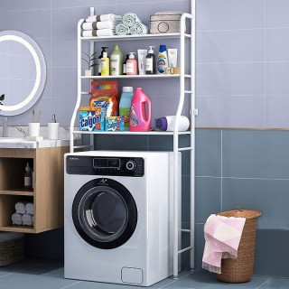 Biely policový regál do kúpeľne