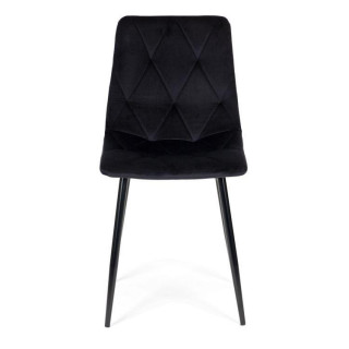 Sada 4 ks zamatových stoličiek do jedálne a obývačky - čierna