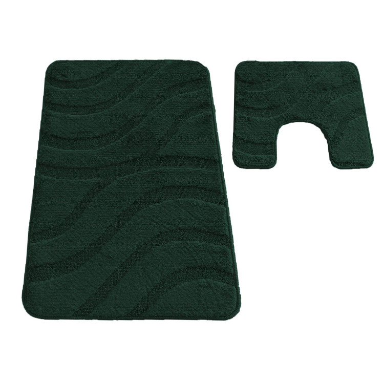 Zelená kúpeľňová a WC predložka s výrezom