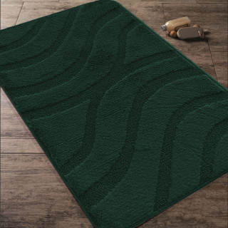 Zelená kúpeľňová a WC predložka s výrezom