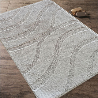 Sivá kúpeľňová a WC predložka s výrezom