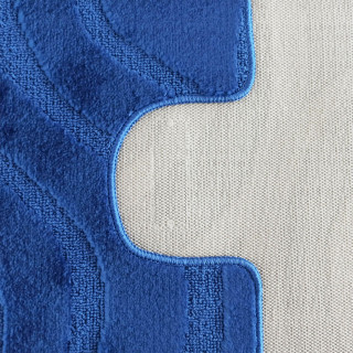 Modrá kúpeľňová a WC predložka s výrezom