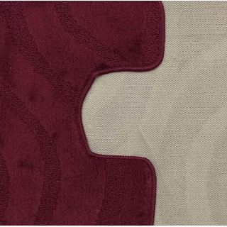 Bordová kúpeľňová a WC predložka s výrezom