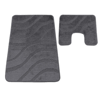 Kúpeľňová a WC predložka s výrezom sivej farby