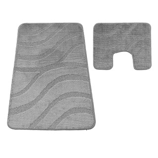 Kúpeľňová a WC predložka s výrezom sivej farby