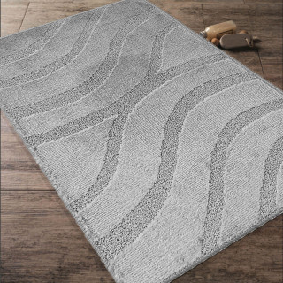 Kúpeľňová a WC predložka s výrezom sivej farby