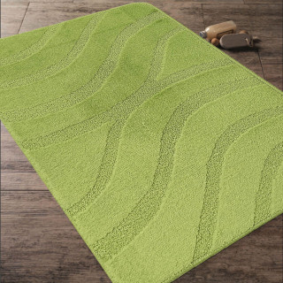 Zelená kúpeľňová a WC predložka s výrezom