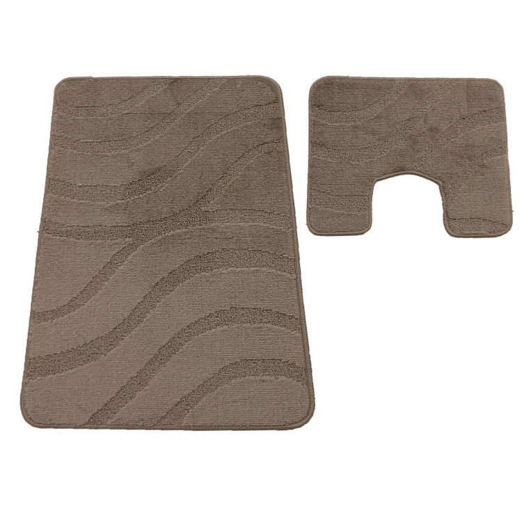 Sivá kúpeľňová a WC predložka s výrezom