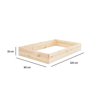 Drevený záhon na zeleninu - 120x80x18cm