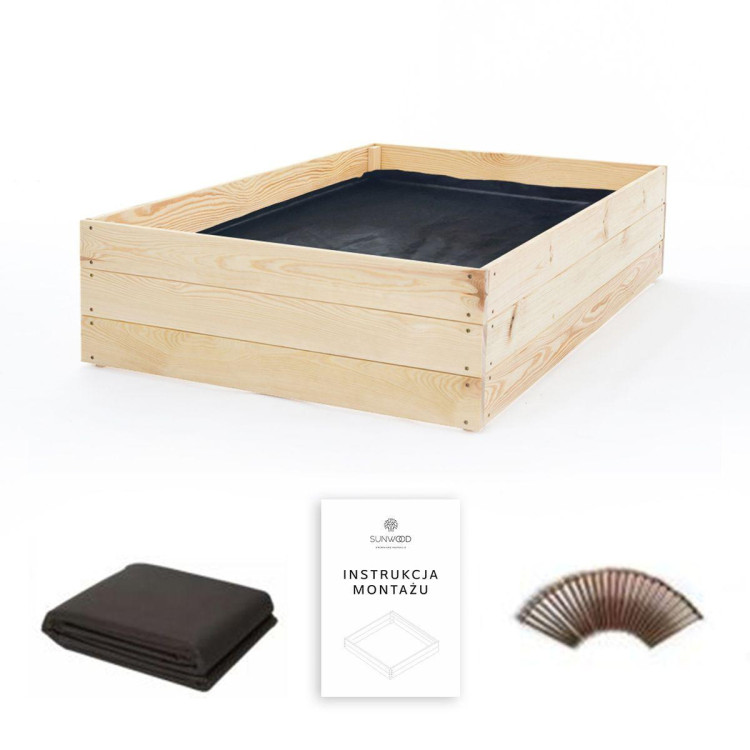 Záhradný drevený záhon - 120x80x27cm