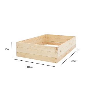 Záhradný drevený záhon na zeleninu - 120x100x27cm