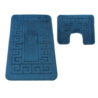 Modrá kúpeľňová a WC predložka s výrezom