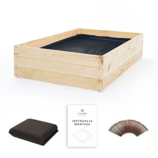 Záhradný drevený záhon - 120x120x27cm