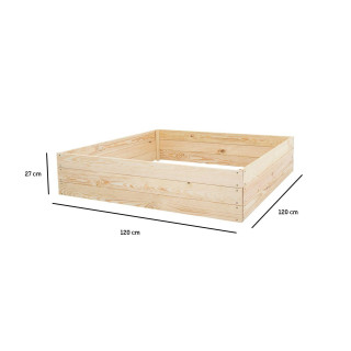 Záhradný drevený záhon - 120x120x27cm