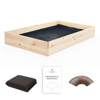 Záhradný drevený záhon na zeleninu - 140x120x18cm