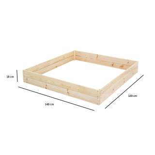 Záhradný drevený záhon na zeleninu - 140x120x18cm