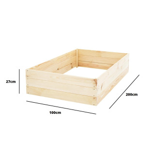 Záhradný drevený záhon - 200x100x27cm