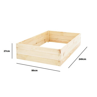 Záhradný drevený záhon - 240x80x27cm