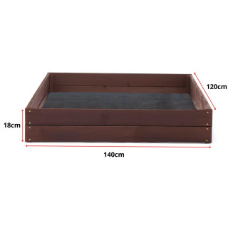 Impregnovaný drevený záhon - 140x120x18cm