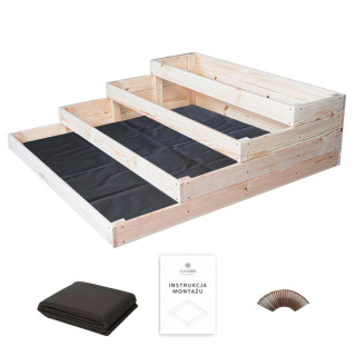 Drevený 4-poschodový záhon - 120x120x36cm