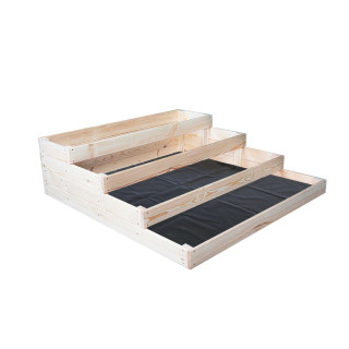 Drevený 4-poschodový záhon - 120x120x36cm