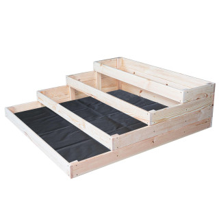 Drevený 4-poschodový záhon - 120x120x36cm