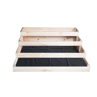 Drevený 4-poschodový záhon - 120x120x36cm