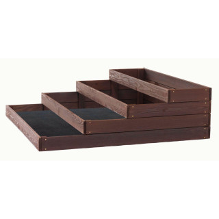 Impregnovaný 4-poschodový drevený záhon - 120x120x36cm