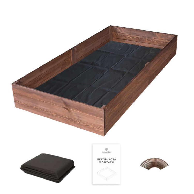 Drevený impregnovaný záhon - 200x120x27cm