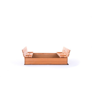 Uzatvárateľné impregnované pieskovisko s lavičkami - 140x140 cm